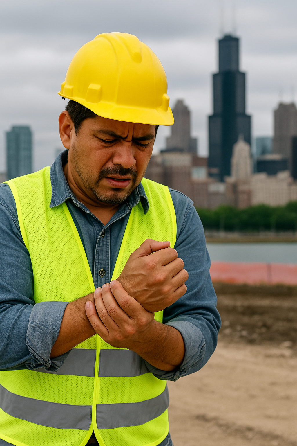 Chicago workplace accident 2025 – injured construction worker