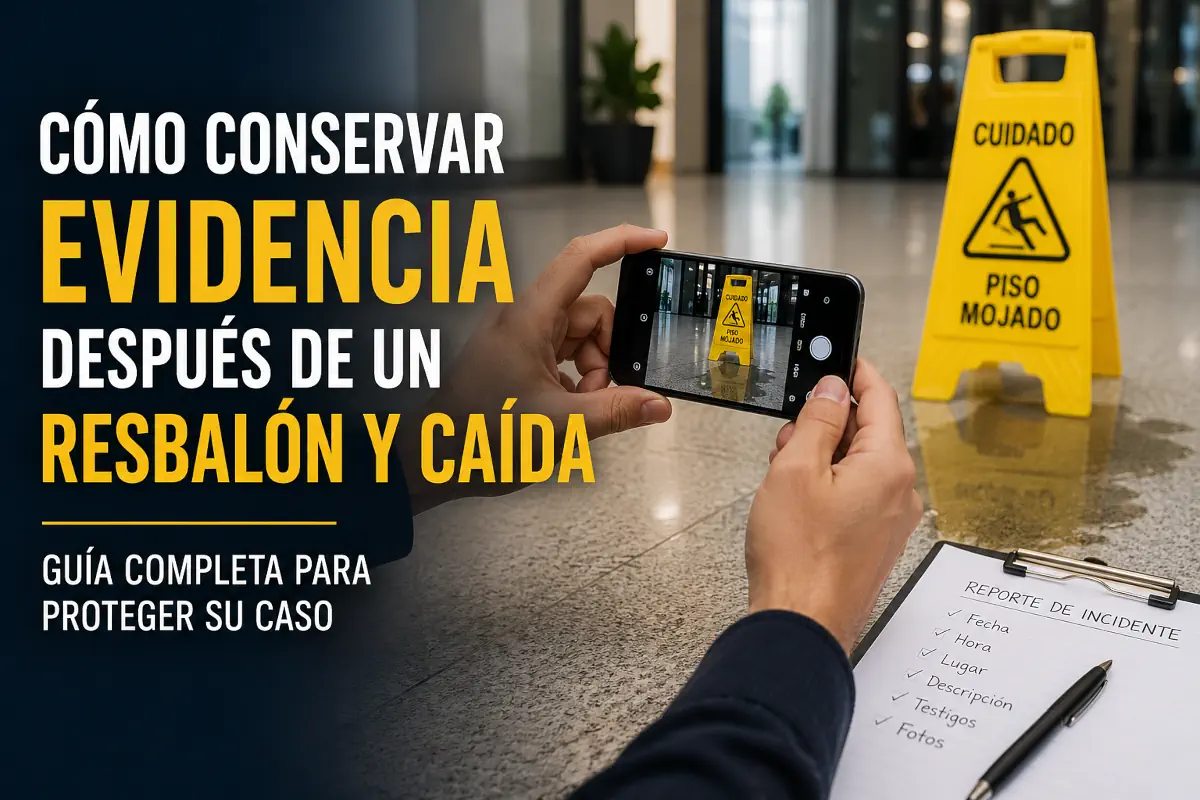 Cómo Conservar Evidencia Después de una Caída: Guía de Abogados de Caídas y Resbalones